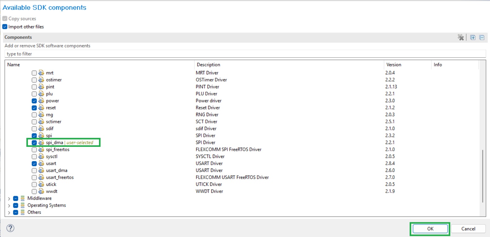 Veda917 - NXP - 029 - Adding SDK components dialog.jpg